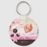 Baby Girl Photo Key Chain Cake Pops Pink at Zazzle