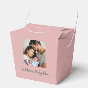 baby girl photo name custom Baby  Favor Boxes