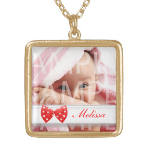 baby girl photo necklace with name