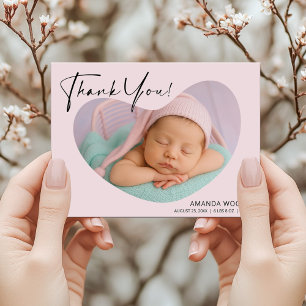 Baby Girl Photo Thank You Postcard