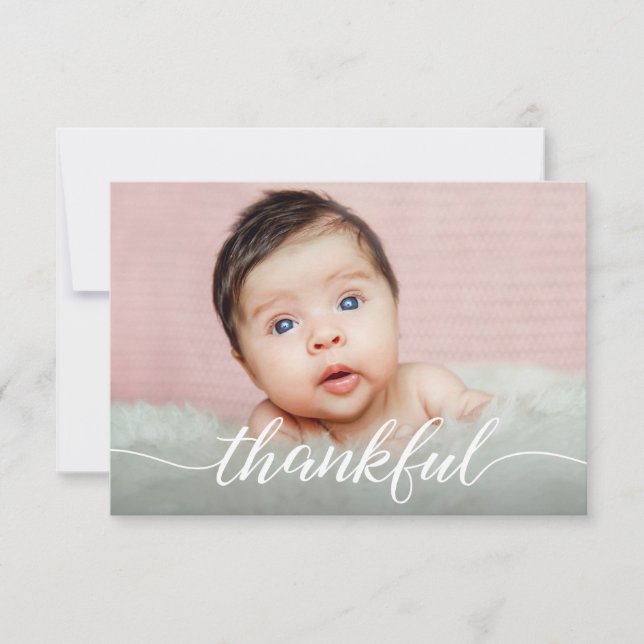 Baby Girl Photos Pink Thankful Baby shower Invitation (Front)