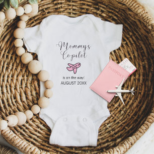 Baby Girl Pink Airplane Mommy's Co-Pilot Custom Bodysuit