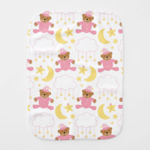 Baby Girl Pink and White Cute Burp Cloth