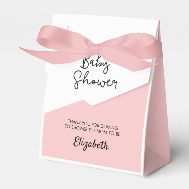 Baby Girl Pink Baby Shower Personalized Favor Boxes (Front Side)
