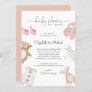 Baby Girl Pink Boho Watercolor Baby Shower By Mail Invitation
