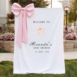 Baby Girl Pink Bow Baby Shower Tapestry