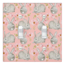 Baby Girl Pink Bunny Nursery Light Switch Cover
