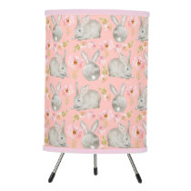 Baby Girl Pink Bunny Nursery Table  Tripod Lamp