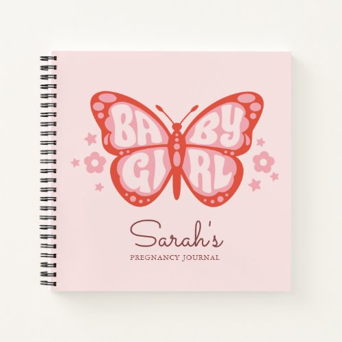 Baby Girl Pink Butterfly Baby Gift Shower Notebook