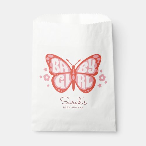 Baby Girl Pink Butterfly Baby Shower  Favor Bag