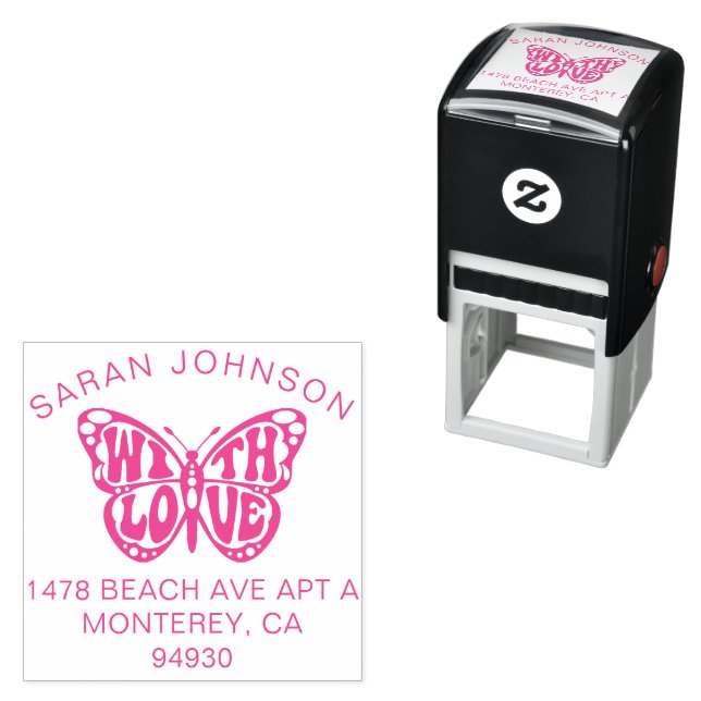 Baby Girl Pink Butterfly Baby Shower  Self-inking  Self-inking Stamp (In Situ)