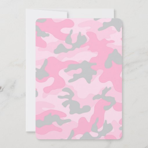 Baby Girl Pink Camo Shower Party Invite Zazzle