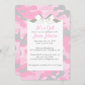 Baby Girl Pink Camo Shower Party Invite (Front/Back)