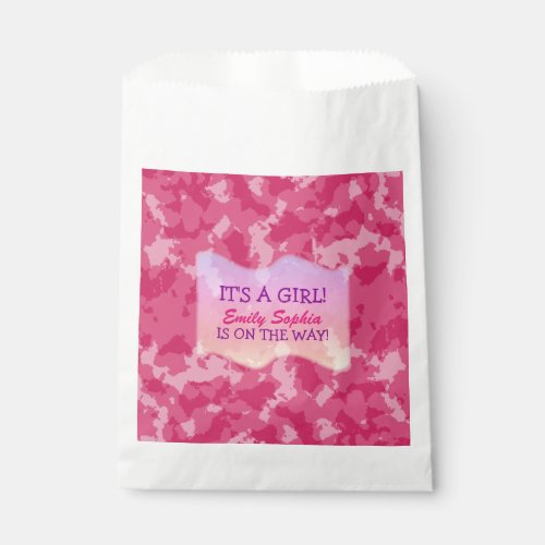 Baby Girl _ Pink Camo Themed Baby Shower Favor Bag