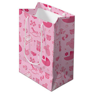 Baby Girl Pink Collage Medium Gift Bag
