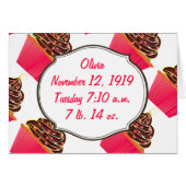 Baby Girl Pink Cupcakes Its a Girl Announcement (Front Horizontal)