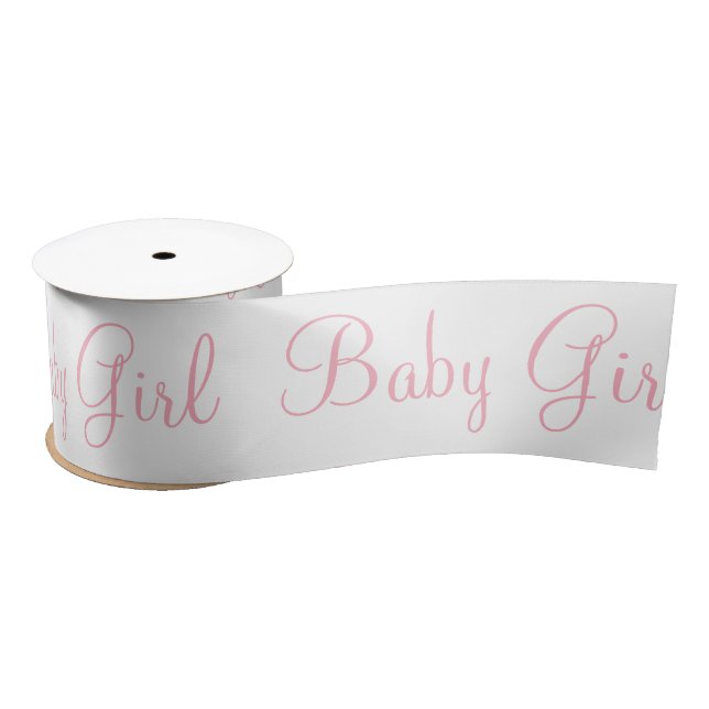 Baby Girl Pink Elegant Modern Satin Ribbon (Spool)