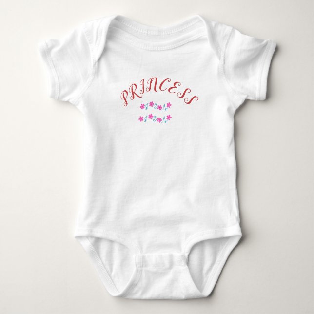Baby Girl  Pink  Floral Baby Bodysuit (Front)