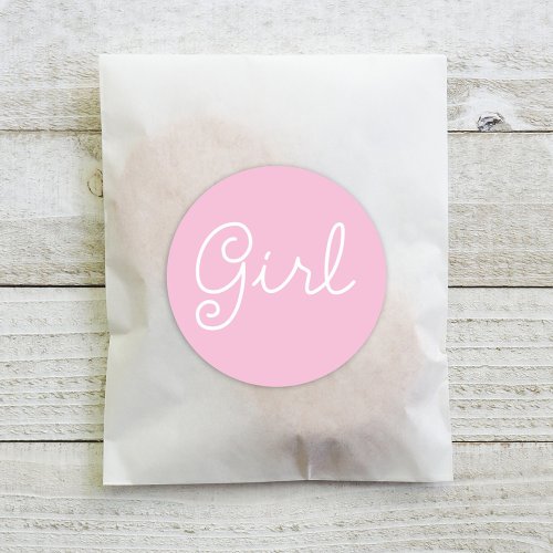 Baby Girl Pink Gender Reveal Party Classic Round Sticker