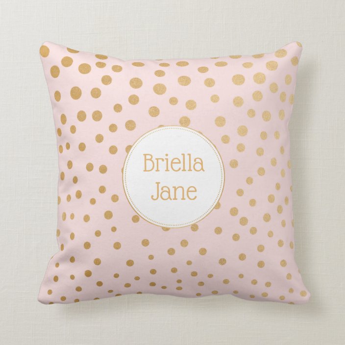 Baby Girl Pink Gold Nursery Decor Shower Gift Throw Pillow Zazzle