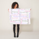 Baby Girl Pink/Gray Personalized Custom Name Fleece Blanket