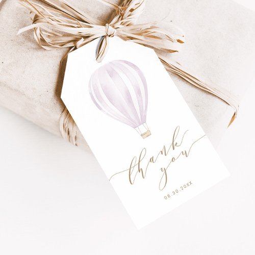 Baby Girl Pink Hot Air Balloon Favor Gift Tags