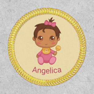 Baby Girl Pink Jumpsuit, Custom Name Patch