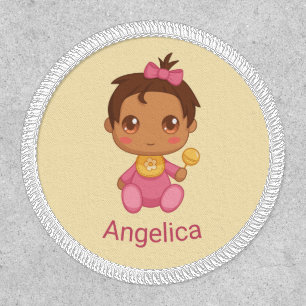Baby Girl Pink Jumpsuit, Custom Name Patch