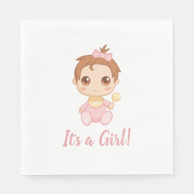 Baby Girl Pink Jumpsuit Napkins (Front)