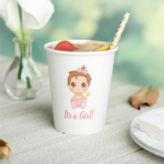 Baby Girl Pink Jumpsuit Paper Cups