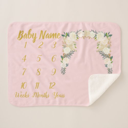 Baby Girl Pink Milestone Blanket Personalized Gift