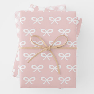 Baby Girl Pink Pattern Wrapping Paper Sheets