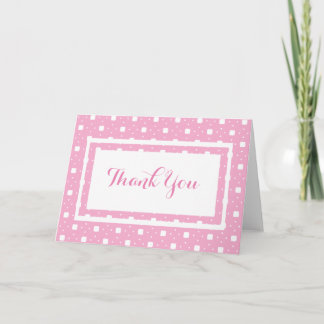 Baby Girl Pink Patterned Thank You Card