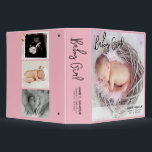 Baby Girl, Pink, Photo Memories, Fun Script 3 Ring Binder<br><div class="desc">My first born (now 8 years old) found her album the other day and it inspired me to create this. With a lot of our memories saved on my phone having a physical binder or album which your child can flip through is such a special experience. They feel so loved...</div>