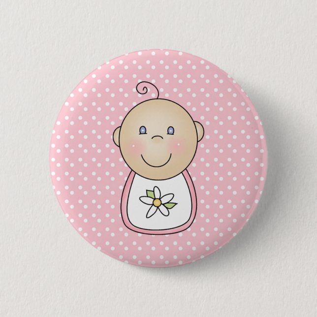 Baby Girl Pink Pinback Button (Front)