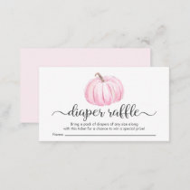 Baby Girl Pink Pumpkin Diaper Raffle Shower Enclosure Card