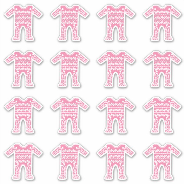 Baby Girl Pink Romper Suit Sticker (Front)
