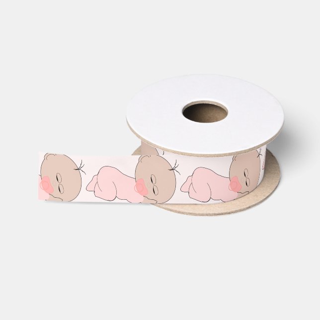 Baby Girl Pink Satin Ribbon (Spool)