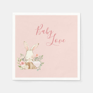 Baby Girl Pink Script Cute Elegant Baby Napkins