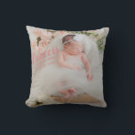Baby Girl Pink Script Photo Birth Keepsake Throw Pillow<br><div class="desc">Such a sweet and elegant baby girl princess keepsake pillow. The pink “princess” is adorable.  Add name and birth date and you have decor for baby’s nursery and a keepsake to remember that special day.</div>