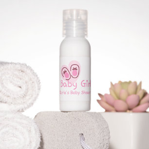 Baby Girl Pink Shoes Baby Shower Hand Lotion