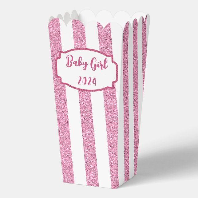 Baby Girl Popcorn Box Favor Box (Front)