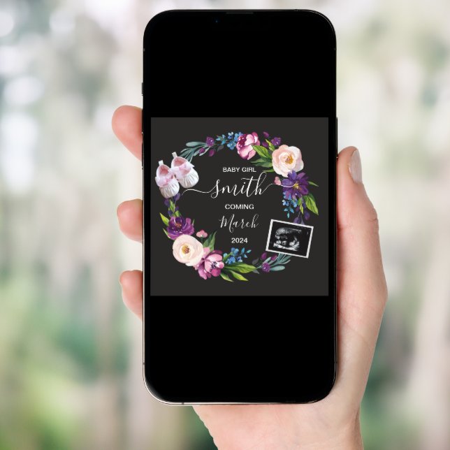 Baby Girl Pregnancy Announcement  (Front Digital)