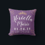 Baby Girl Princess Birth Stats Pillow<br><div class="desc">This Baby Girl Princess Birth Stats Pillow is perfect to display your little ones birth details. This will add just the right touch to any princess themed nursery.</div>
