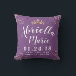 Baby Girl Princess Birth Stats Pillow<br><div class="desc">This Baby Girl Princess Birth Stats Pillow is perfect to display your little ones birth details. This will add just the right touch to any princess themed nursery.</div>