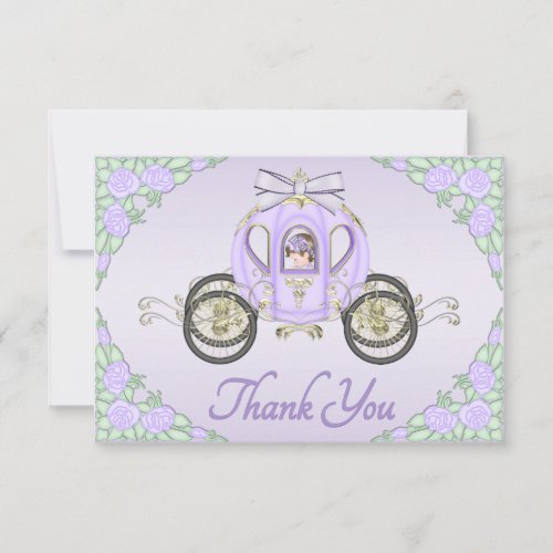Baby Girl Princess Coach and Roses Lilac Thank You