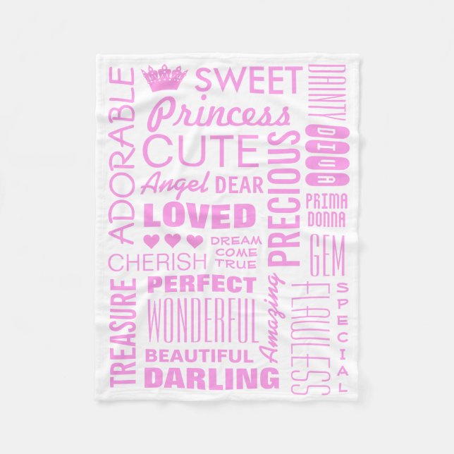 Baby Girl Princess Fleece Blanket (Front)
