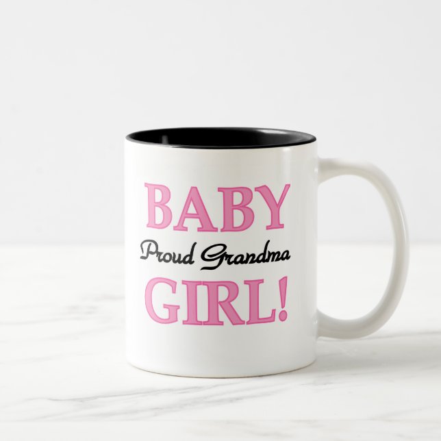 Baby Girl Proud Grandma  Two-Tone Coffee Mug (Right)