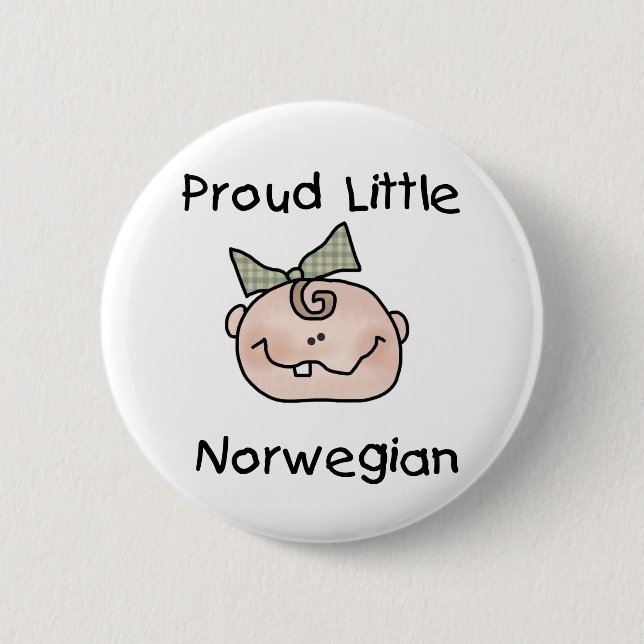 Baby Girl Proud Little Norwegian Button (Front)
