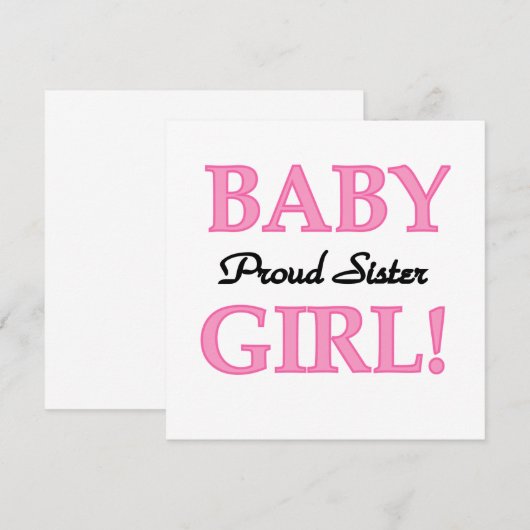 Baby Girl Proud Sister Gifts (Front/Back)